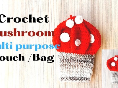 Crochet Mushroom Phone bag |easy crochet mushroom #crochet #crochetmobilecover #crochetbagpattern