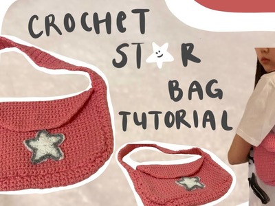 Crochet purse.messenger bag with star tutorial *:･ﾟ✧