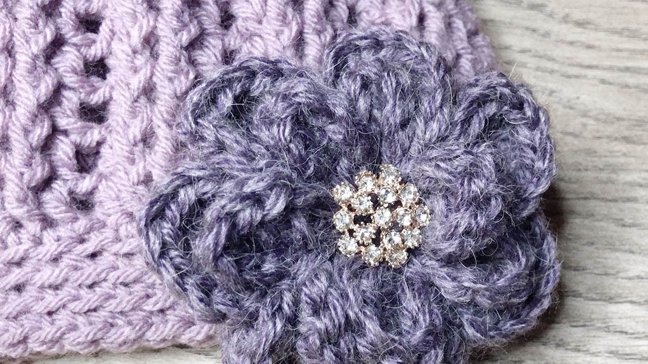Crochet Textured Baby Girl Newborn Hat Merino Wool