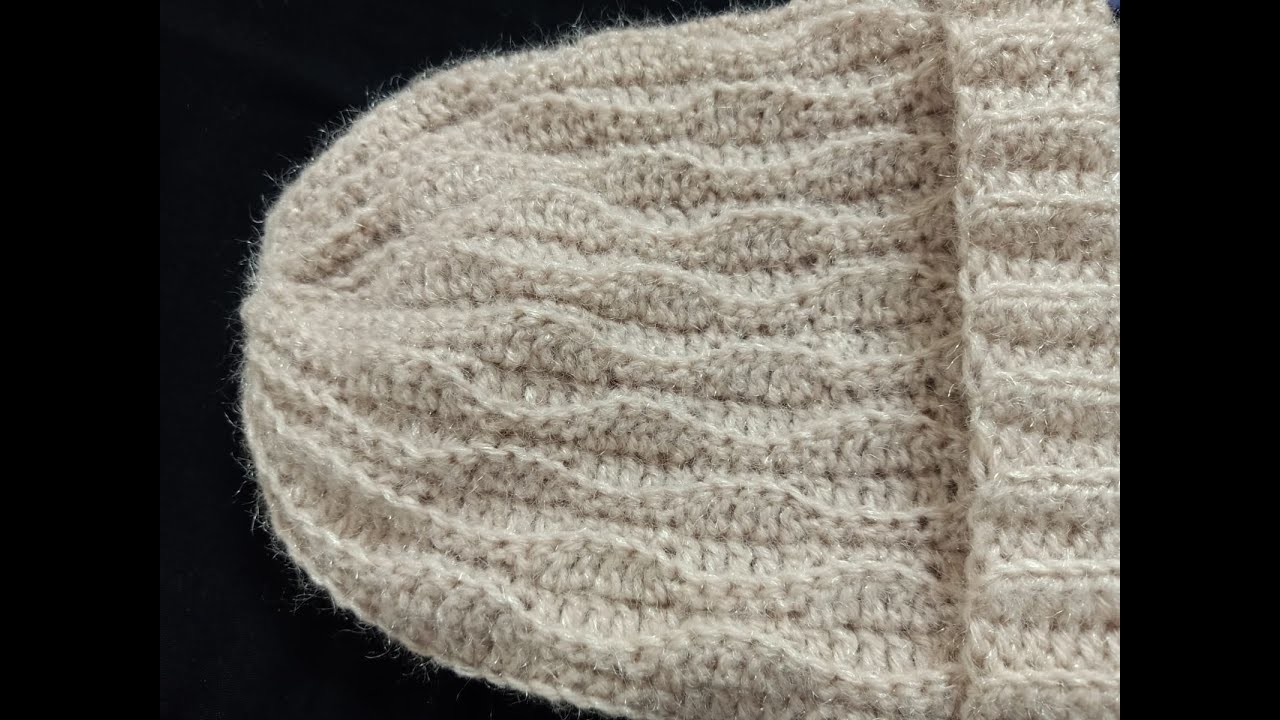 Crochet wave beanie hat for girls.