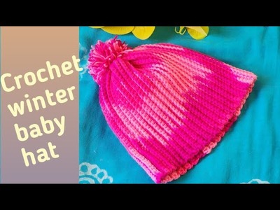 Crochet winter baby hat || Crochet baby beanie