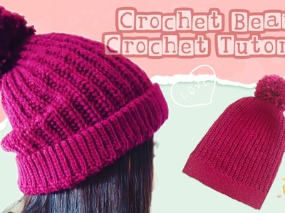 Easy crochet hat. how to crochet hat. crochet beanie | Pimdaocrochetanddiy