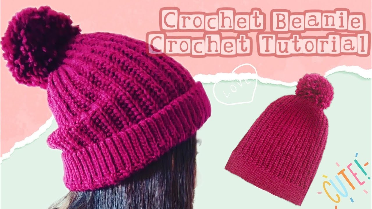 Easy crochet hat. how to crochet hat. crochet beanie | Pimdaocrochetanddiy