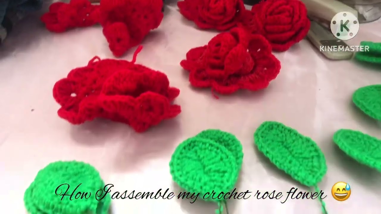 How I assemble my crochet rose flower