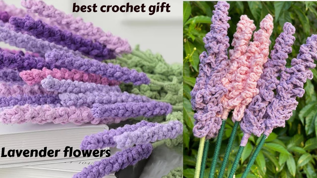 How to crochet flowers ||step by step lavender bouquet tutorials