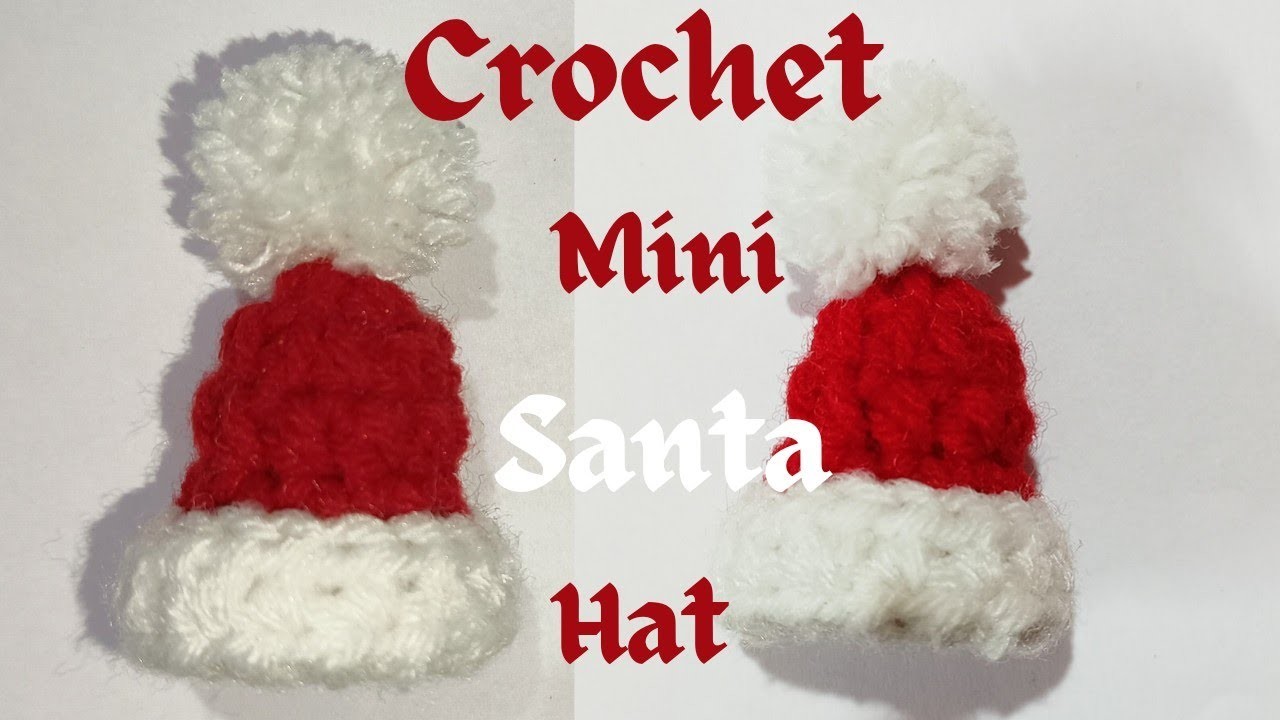 How to Crochet Mini Santa Hat for Laddu Gopal.Amigurumi Mini Santa Hat @inducreation15 #diy