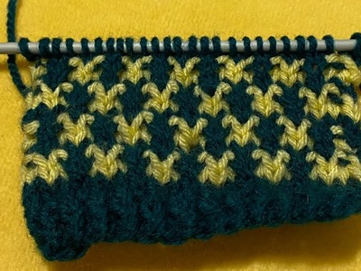 Knitting new pattern in two colours for sweater and socks
