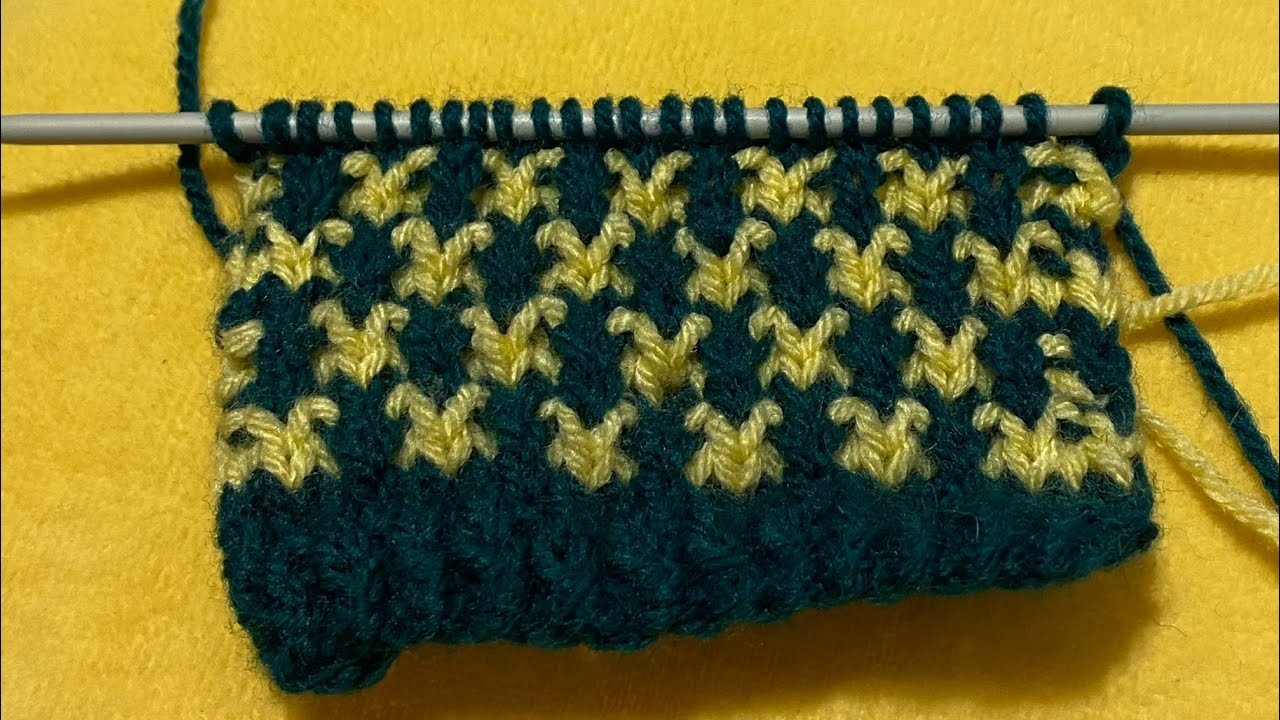 Knitting new pattern in two colours for sweater and socks