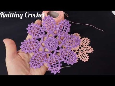 Lace Flower Pattern You Can Learn.#laceflowerpattern #crochetflowerpattern
