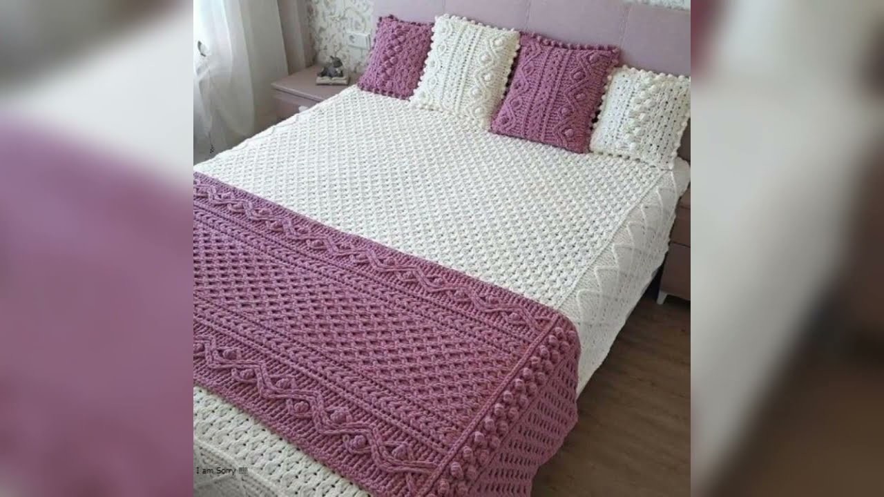 Luxury crochet bedsheets designs.Top class lacy flower granny square crochet bedsheets