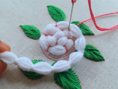 Most beautiful woolen flower design|latest hand embroidery|kadhai design