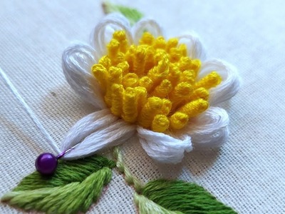 Most Gorgeous flower design with new trick|latest hand embroidery|easy hand embroidery