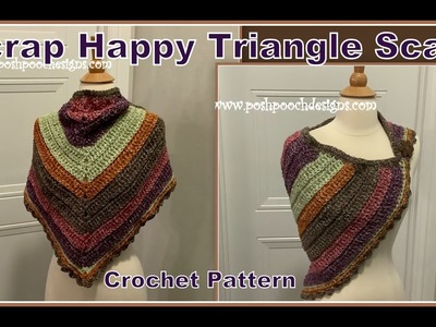Scrap Happy Triangle Scarf Crochet Pattern #crochet #crochetvideos