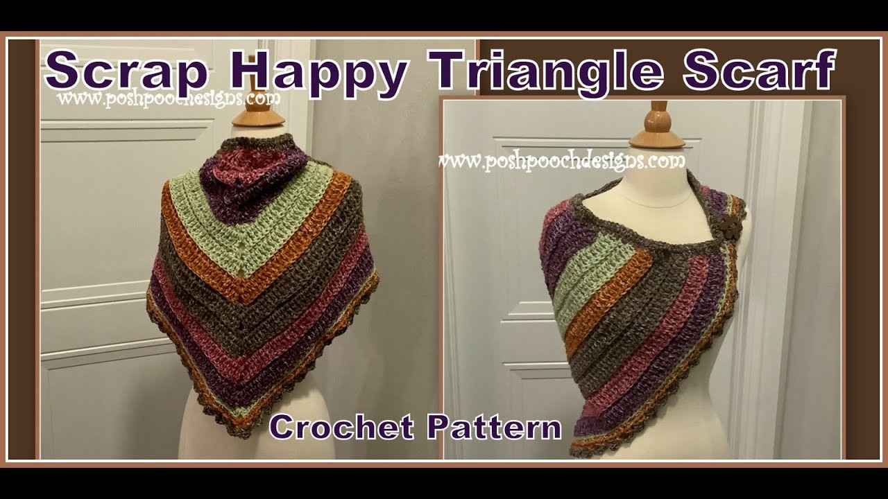 Scrap Happy Triangle Scarf Crochet Pattern #crochet #crochetvideos