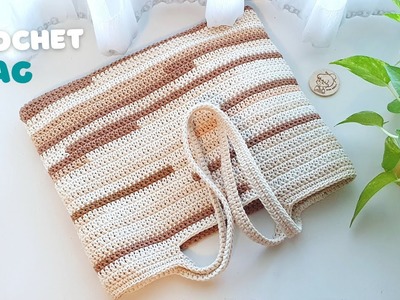 Scrap Yarn Crochet Bag with ViVi Berry Crochet EP.2 Double Crochet Bag with Scrap Yarn