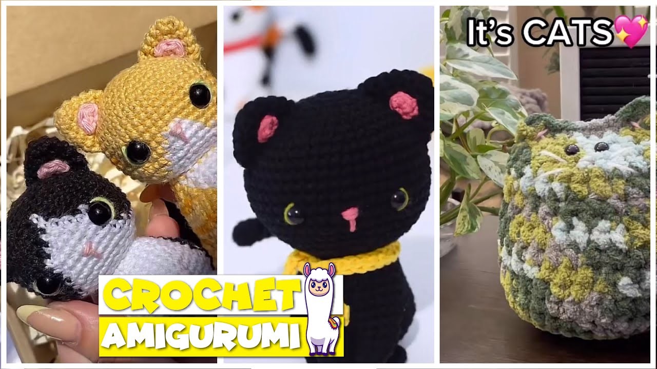 TikTok Crochet Amigurumi ???? C A T ???? Compilation #15 | @blu_llama