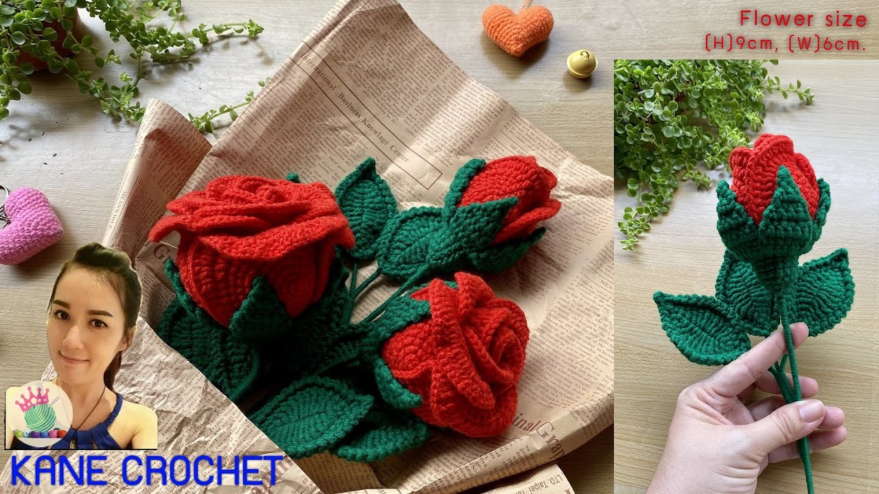 Valentine Crochet Rose | Crochet Rose | How to crochet a rose | Crochet flower bouquet ????????