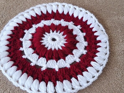 Very Easy Crochet Coster pattern, How to make crochet coaster design,  woolen tea Coster, Tea mat