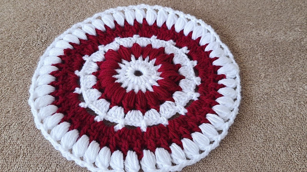 Very Easy Crochet Coster pattern, How to make crochet coaster design,  woolen tea Coster, Tea mat