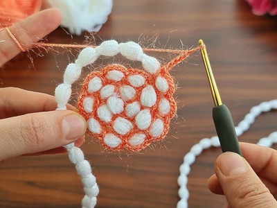 Wow !! Super easy, very useful crochet beautiful motif crochet coaster ✔ supla bardak altlığı yapımı
