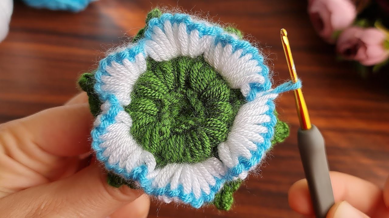 Wow ???? Super very useful crocher beautiful motif,flower model. Tığ İşi ve tunus örgü modeli motif