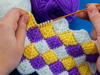 A pattern for a blanket worked with a hook is easy and simple!