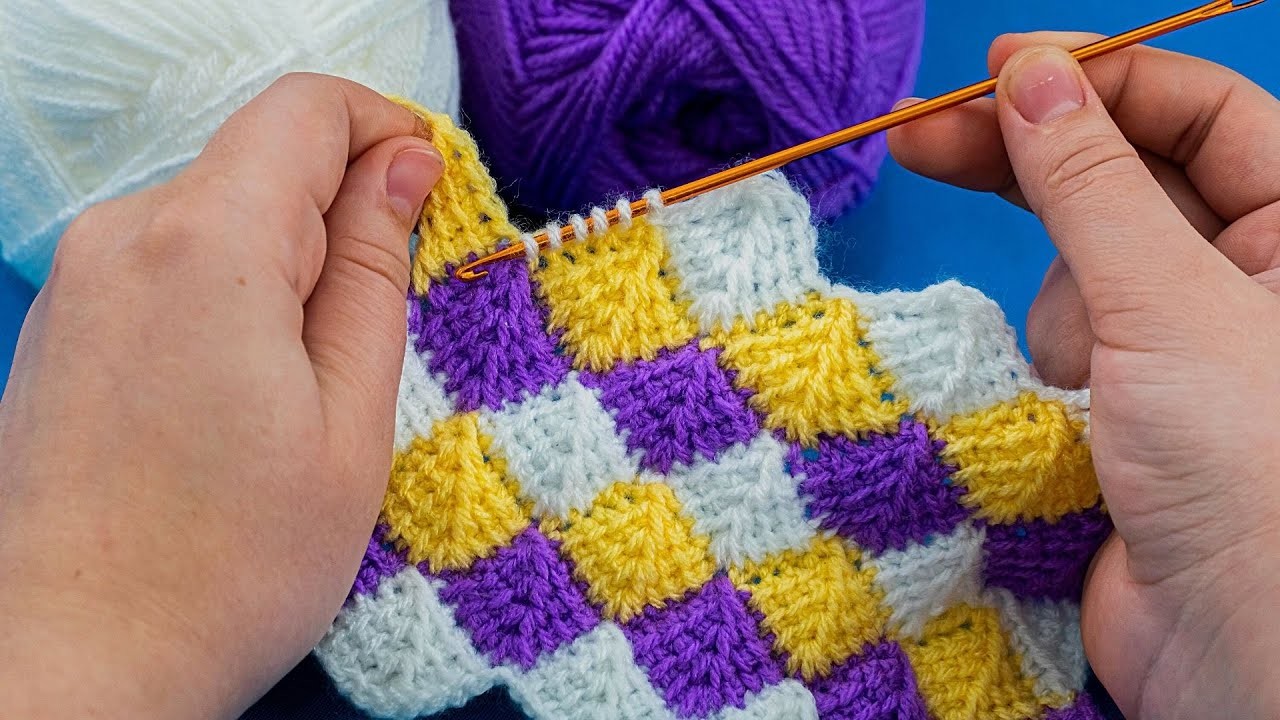 A pattern for a blanket worked with a hook is easy and simple!