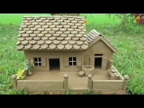 Amazing technique build DIY miniature clay house.mitti ka ghor.make clay house