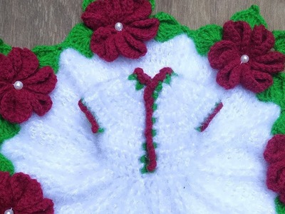 Beautiful Crochet #WinterFlowerDress.New Design for Kanha ji.Laddu gopal #BalGopal.Anisha family