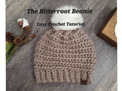 Bitterroot Beanie Crochet Pattern, Quick and Easy Crochet Pattern, super bulky crochet hat