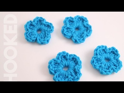 Crochet 5 petal curled edge flower#crochet