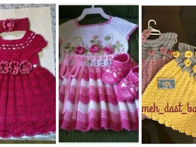 Different beautiful  color crochet baby  frock  design and fall adeas  for  your