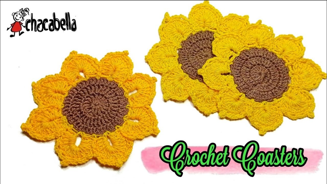 DIY Crochet Coasters || ????Crochet Sunflowers????|| Easy Crochet Sunflower Coaster || DIY Flowers Crochet