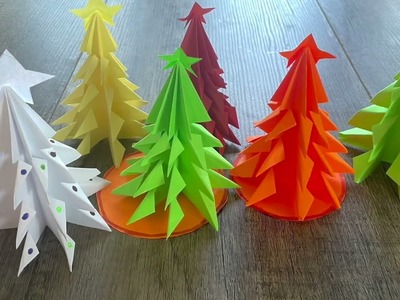 DIY Origami Chrismas Tree with Ornament and Skirt.