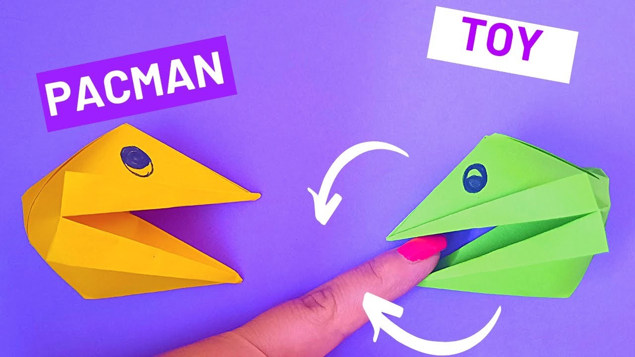Diy origami.How to make origami Pacman toy EASY. paper Pacman step by step