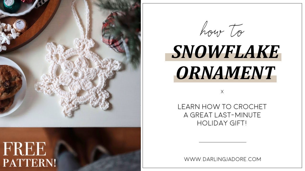 FREE Crochet Pattern: Classic Snowflake Ornament For Christmas, Holidays