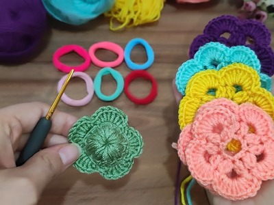 Hair band Crochet|Very Easy crochet Tunisian|Knitting rose headband