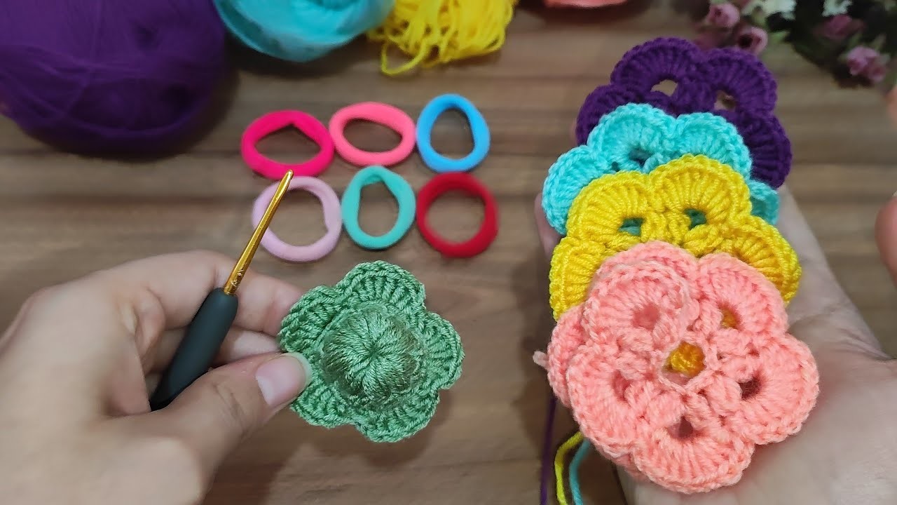 Hair band Crochet|Very Easy crochet Tunisian|Knitting rose headband