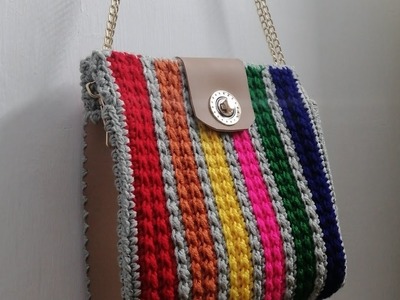 How i crochet make flap and sides full neat lining of a beautiful bag ????