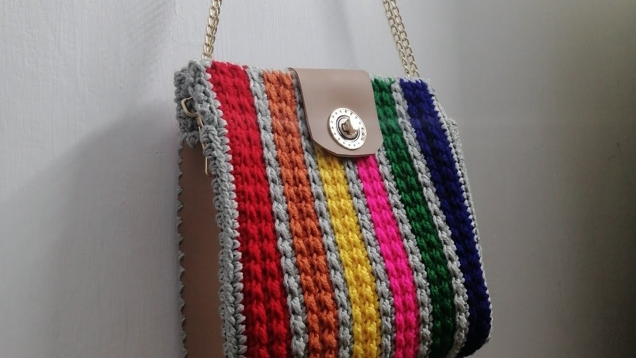 How i crochet make flap and sides full neat lining of a beautiful bag ????