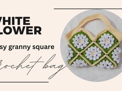 How To Crochet Bag| Daisy Granny Square Crochet Bag Tutorial| Daisy Flower Crochet|| Popcorn stitch