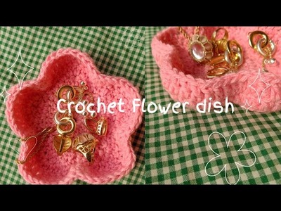 How to crochet Flower trinket dish???? || Aesthetic crochet