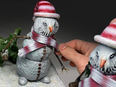 How to Make DIY Miniature Snowman, Steals a christmas tree