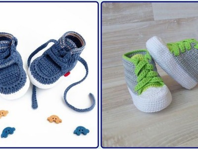 Most Creative Crochet Baby Sneakers - Knitted Baby Shoes Patterns