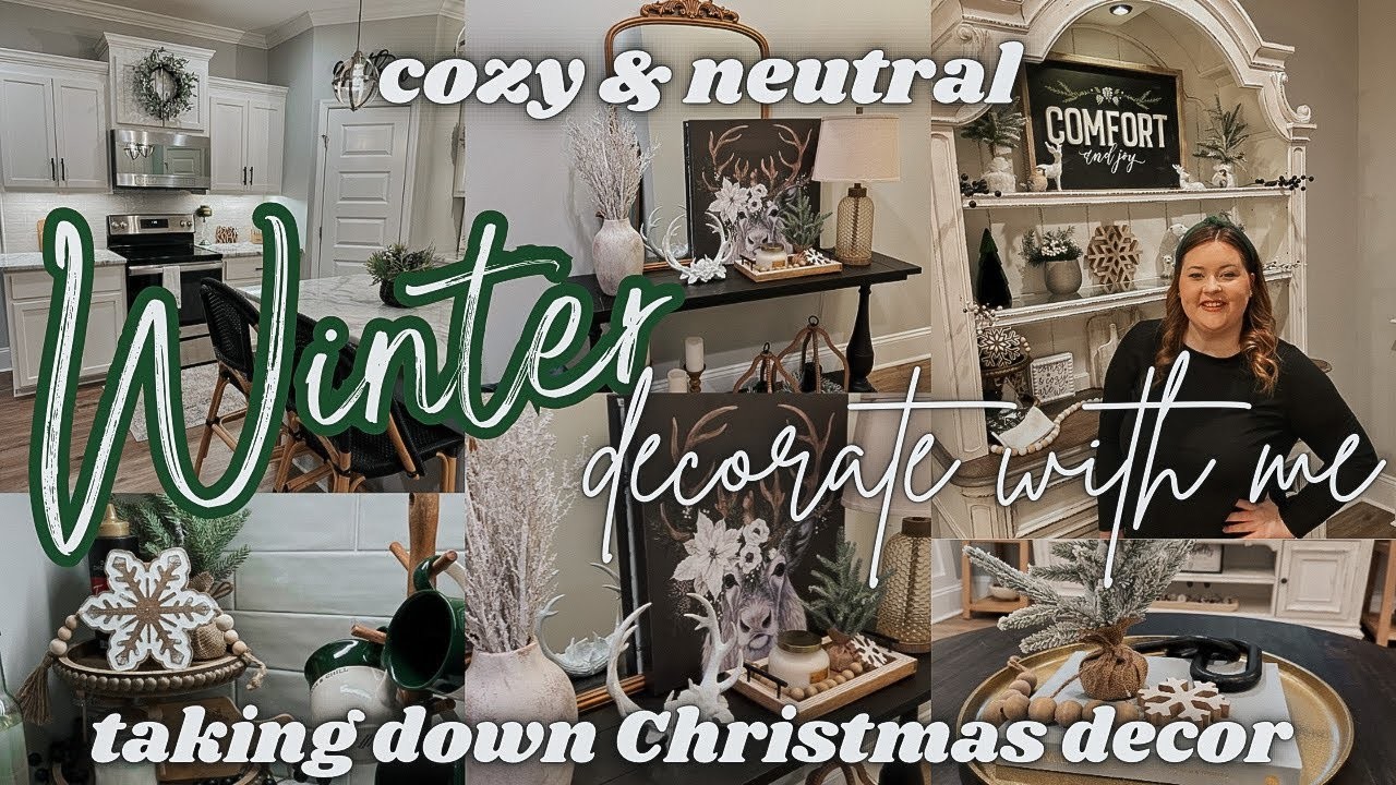 ❄️NEW COZY WINTER DECORATE WITH ME | COZY NEUTRAL WINTER DECOR | DECORATING AFTER CHRISTMAS