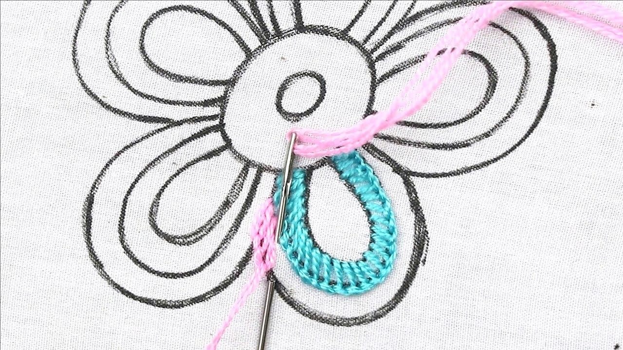 New unique crochet flower stitch modern flower embroidery design, easy no crochet flower with needle