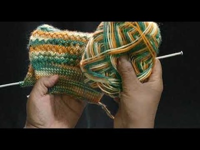One needle knitting pattern design