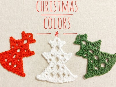 Red White Green CHRISTMAS ornament crochet pattern last minute Christmas project little tree garland