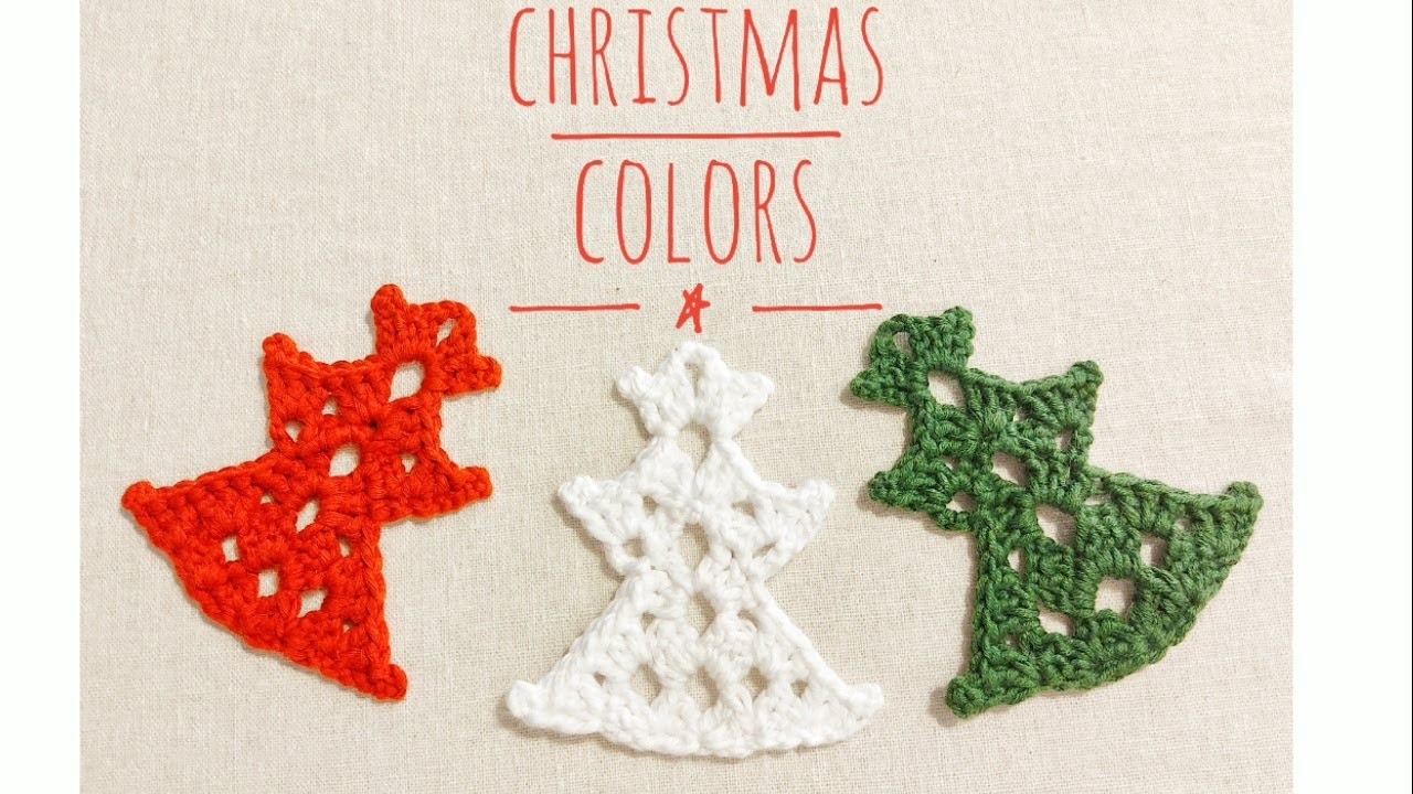 Red White Green CHRISTMAS ornament crochet pattern last minute Christmas project little tree garland