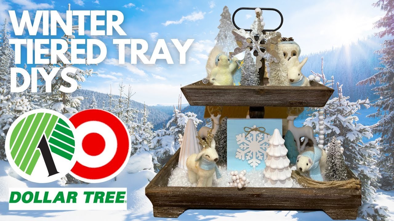❄️ Winter Wonderland Tiered Tray DIYS #47 (Dollar Tree & Target) Hacks